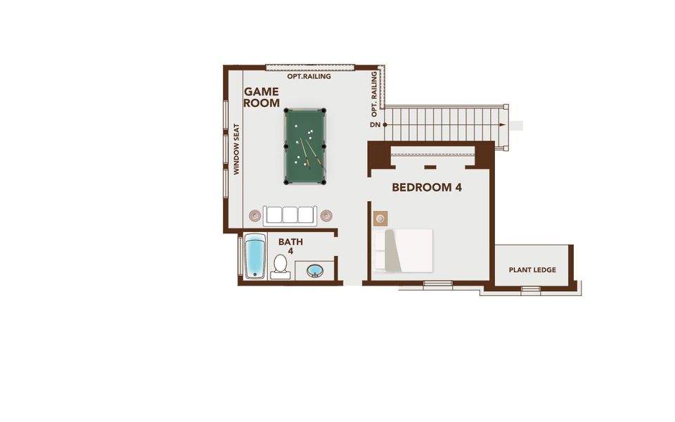 2D floor plan layout for the Grand Whitehall by Grand Homes in Creekside at Elevon, Lavon, TX (Image 4).
