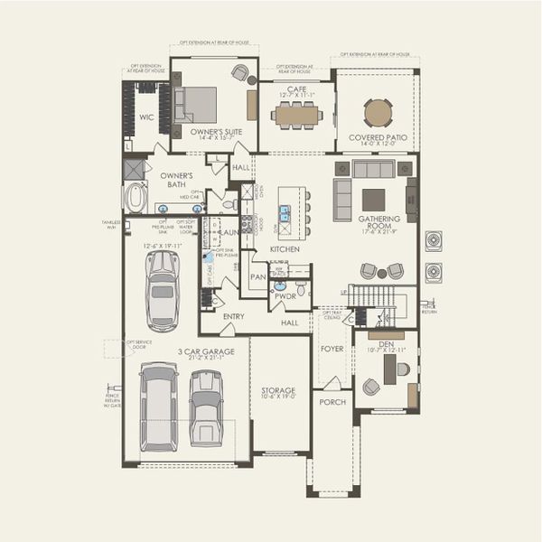 2D floor plan layout for the Messina by Pulte Homes in Legado West, Gilbert, AZ (Image 4).