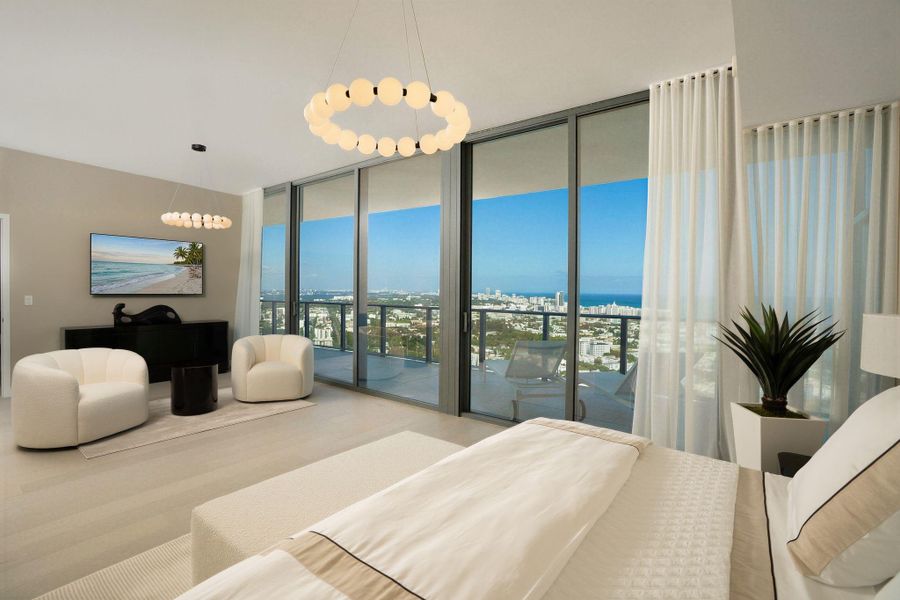 Furnished interior view inside a new home in , Miami Beach (Image 6).