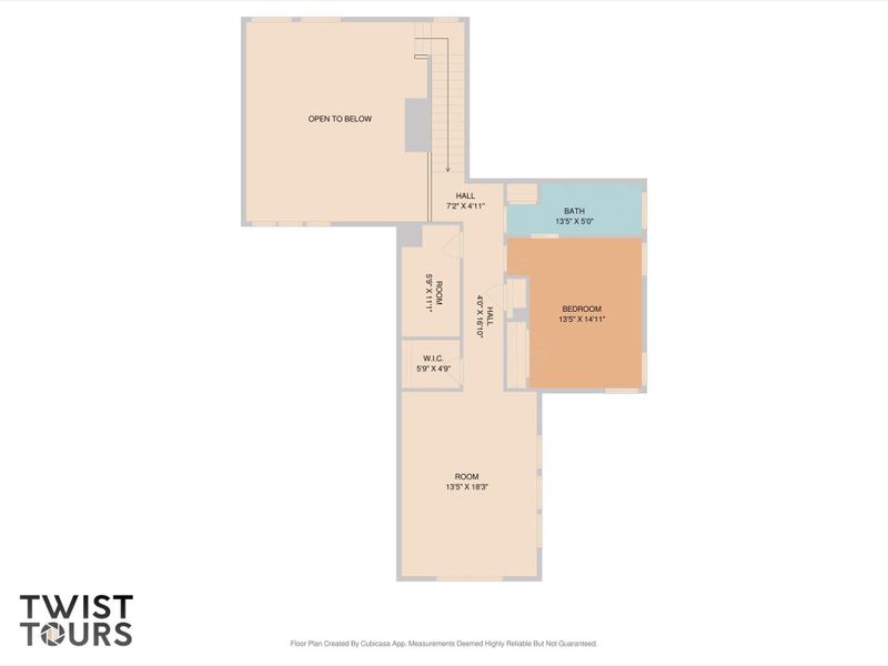 Second floor plan and room dimensions