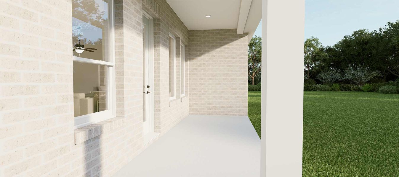 Representative exterior details of a home built from the The Cherry Blossom by David Weekley Homes in Flat Creek, Castroville (Image 3). Representative exterior details of a home built from the The Cherry Blossom by David Weekley Homes in Flat Creek, Castroville (Image 3).