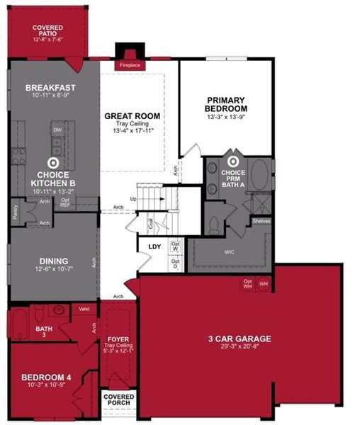 Beazer Homes Woodcreek Avalon floorplan.