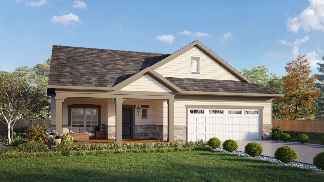 Representative exterior photo of a completed home built from the Palazzo by Epcon Communities in Winfrey Estates, Tomball, TX (Image 2). Representative exterior photo of a completed home built from the Palazzo by Epcon Communities in Winfrey Estates, Tomball, TX (Image 2).