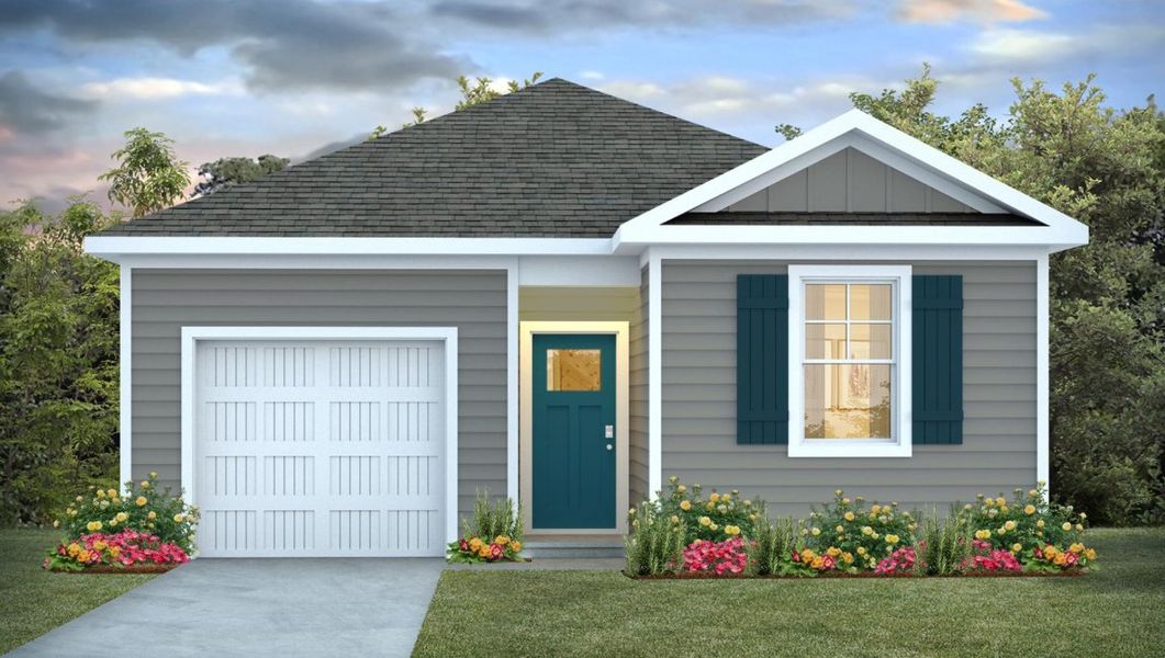 Front exterior of a new home in Lockwood Landing, Supply, NC, highlighting curb appeal (Image 1).