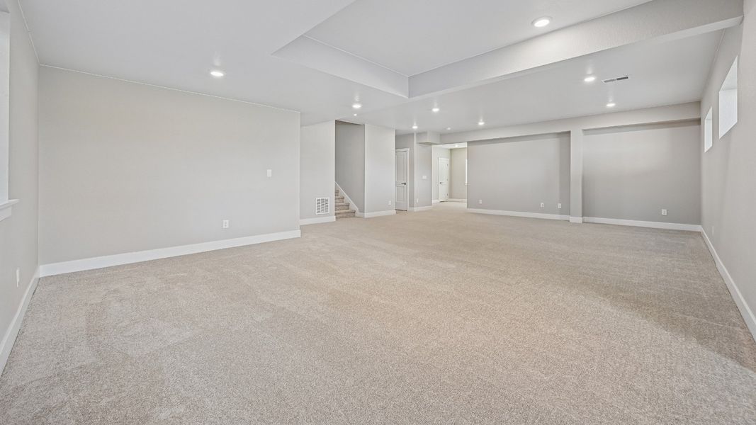 Flexible lower-level living space for a variety of uses