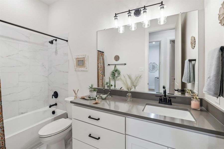 Furnished interior view inside a new home in Pine Trails, Tomball (Image 27). Furnished interior view inside a new home in Pine Trails, Tomball (Image 27).