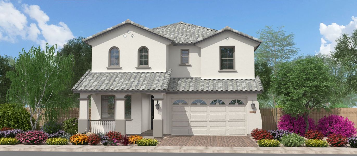 Representative exterior photo of a completed home built from the Tamber Bey by Fulton Homes in Calistoga at Enclave, Litchfield Park, AZ (Image 5). Representative exterior photo of a completed home built from the Tamber Bey by Fulton Homes in Calistoga at Enclave, Litchfield Park, AZ (Image 5).