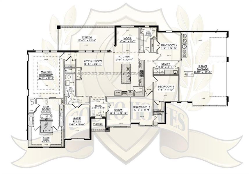 2D floor plan layout of this home in Putteet Hill, Cresson, TX (Image 5).
