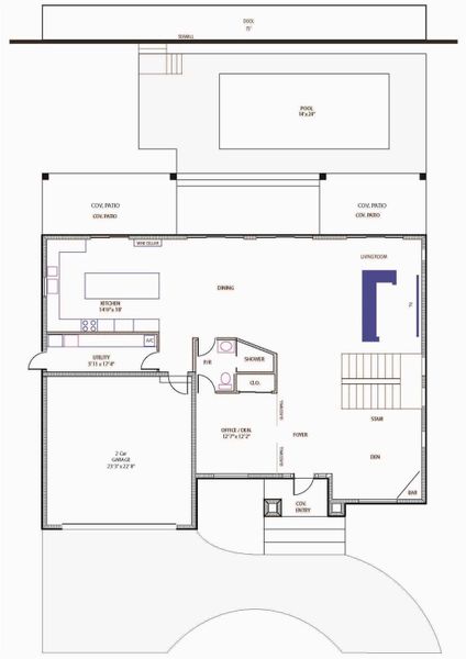 2D floor plan layout of this home in , Fort Lauderdale, FL (Image 6).