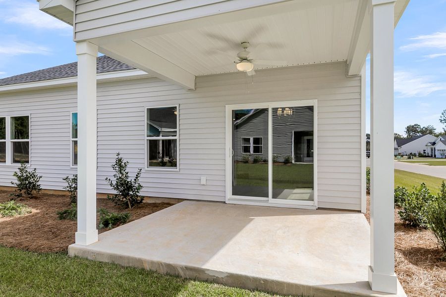 Exterior details and patio area of a home in Fairway Woods at Wyboo, Manning (Image 27). Exterior details and patio area of a home in Fairway Woods at Wyboo, Manning (Image 27).