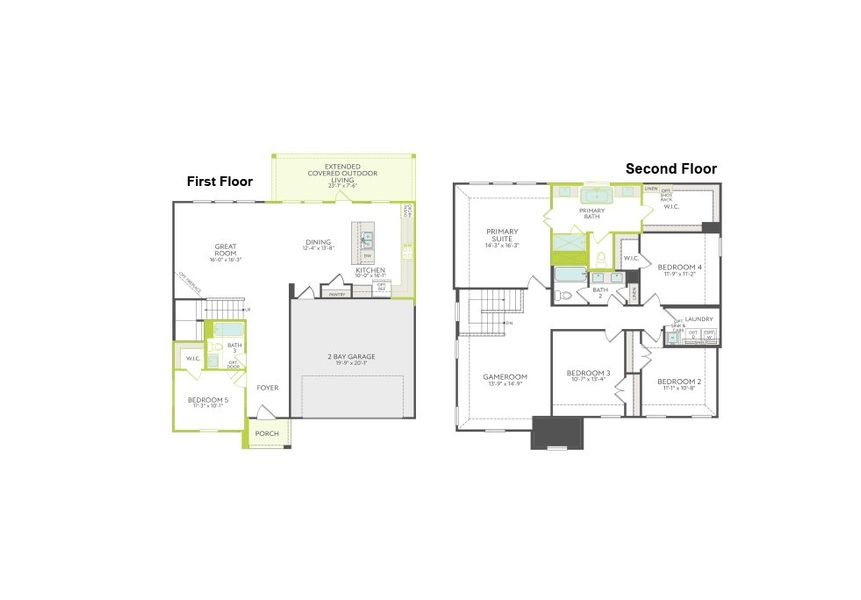 2D floor plan layout of this home in Painted Tree, McKinney, TX (Image 3).