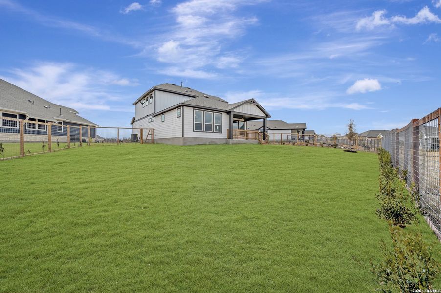 Exterior details and patio area of a home in The Crossvine 45’, Schertz (Image 29).
