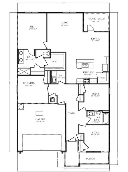 2D floor plan layout of this home in Misting Springs, Crawfordville, FL (Image 2).
