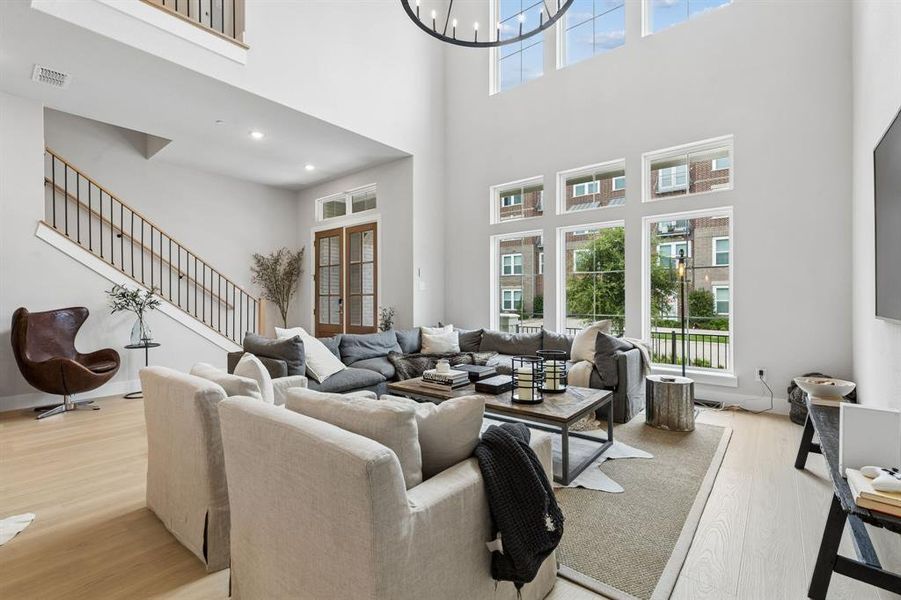 Furnished interior view inside a new home in Newman Village Townhomes, Frisco (Image 8). Furnished interior view inside a new home in Newman Village Townhomes, Frisco (Image 8).