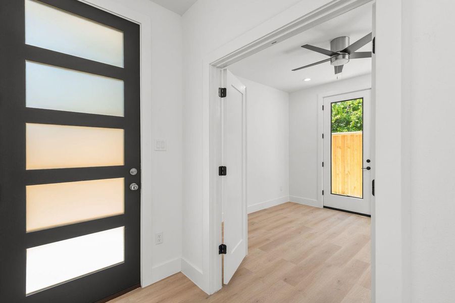 Home entry and 1st bedroom on ground floor