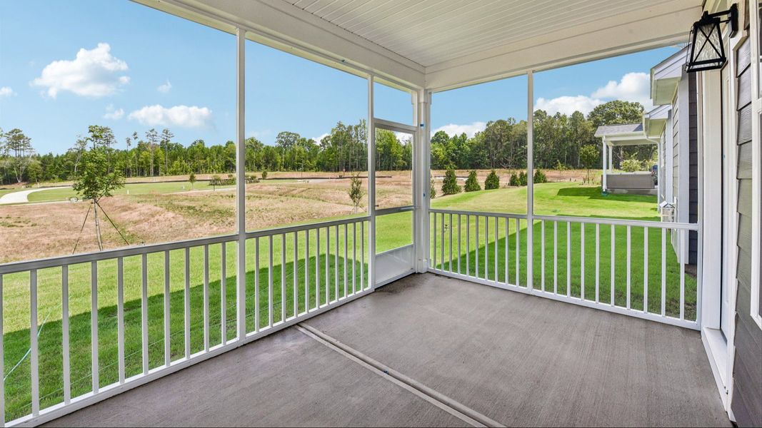 The Stonehaven Plan by DRB Homes in Michaux Gardens - Rear Screened Porch