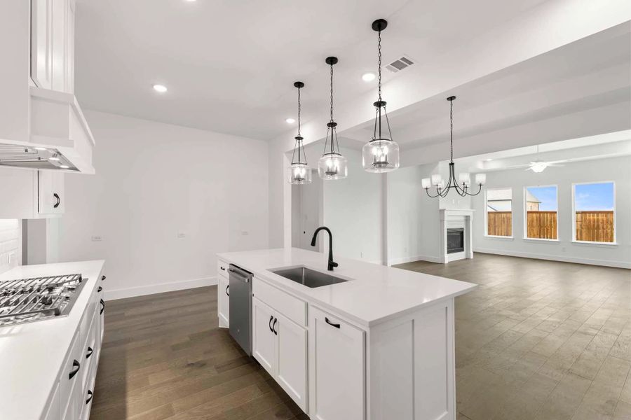 Open Kitchen-Living-Dining Room featuring the Harmony Collection