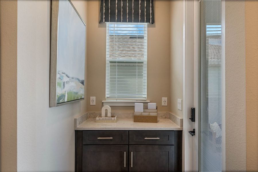 Furnished interior view inside a new home in Harvest at Ovation - Townhomes, Winter Garden (Image 37).