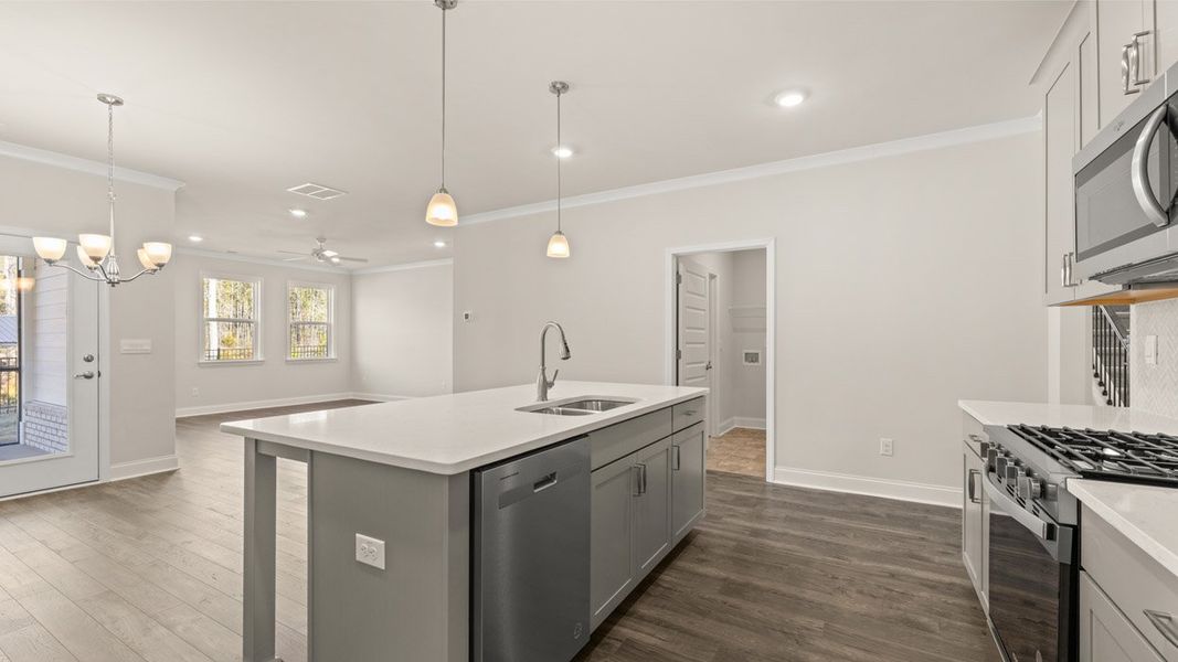 Furnished interior view inside a new home in Oak Ridge Meadows - Active Adult, Locust Grove (Image 8).