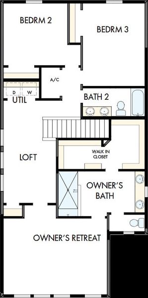 2D floor plan layout of this home in Elevate at Wolf Ranch, Colorado Springs, CO (Image 3).