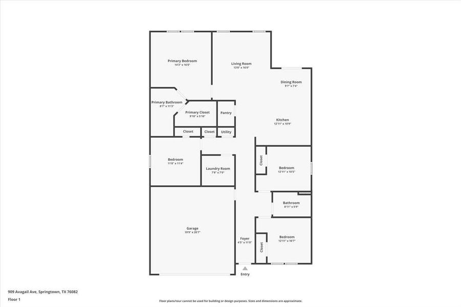 2D floor plan layout of this home in , Springtown, TX (Image 4). 2D floor plan layout of this home in , Springtown, TX (Image 4).