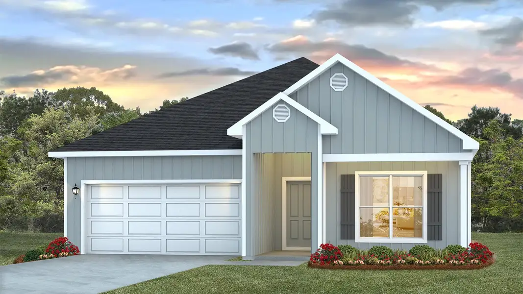 Front exterior of a new home in Titus Park, Panama City, FL, highlighting curb appeal (Image 2). Front exterior of a new home in Titus Park, Panama City, FL, highlighting curb appeal (Image 2).