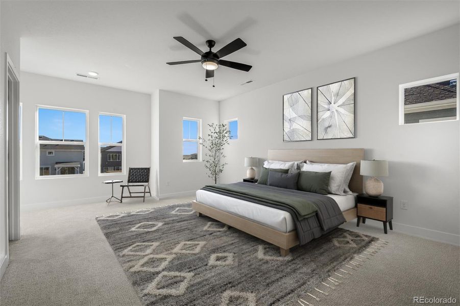 Furnished interior view inside a new home in Revel Crossing at Wolf Ranch – The Outlook Collection, Colorado Springs (Image 11).