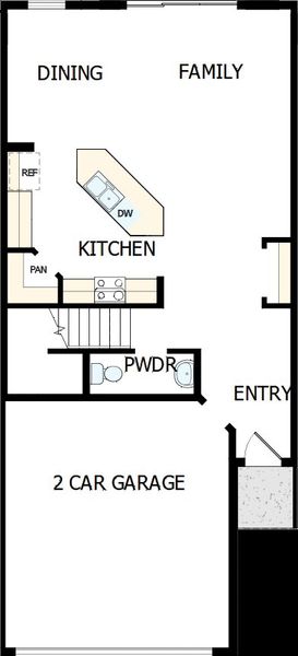 2D floor plan layout of this home in North River Ranch – Townhomes, Parrish, FL (Image 5).