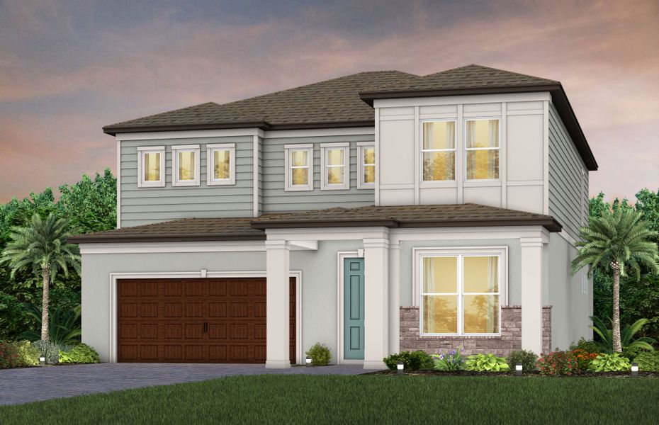 Representative exterior photo of a completed home built from the Wynfield by Pulte Homes in Vida's Way, Wesley Chapel, FL (Image 7).