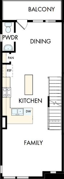2D floor plan layout of this home in Central Living at Craig, Charlotte, NC (Image 3).
