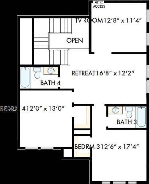 2D floor plan layout of this home in Briggs Ranch – Signature Legacy Series, San Antonio, TX (Image 3).