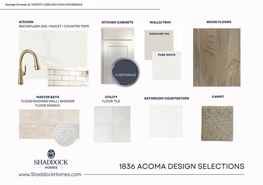 Sample of building materials used in homes in High Plains at Furst Ranch, Bartonville (Image 3).