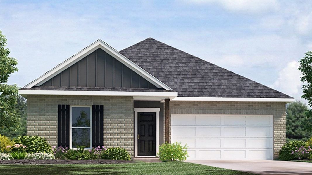 Representative exterior photo of a completed home built from the Eastwood. by D.R. Horton in Tamarron, Brookshire, TX (Image 24).