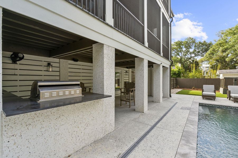 Exterior details and patio area of a home in , Isle Of Palms (Image 44). Exterior details and patio area of a home in , Isle Of Palms (Image 44).