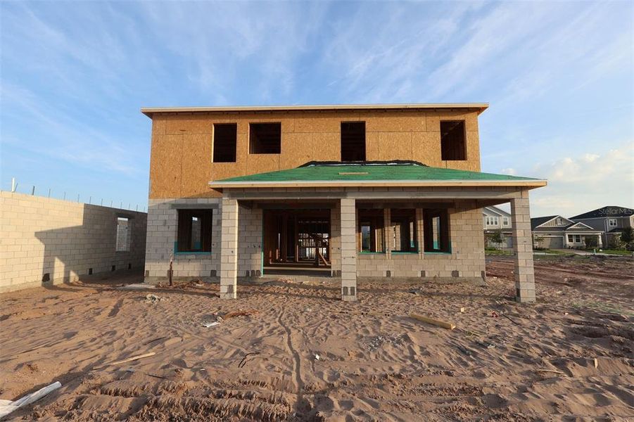 In-progress construction of a new home in Center Lake on the Park, St. Cloud, FL (Image 6).