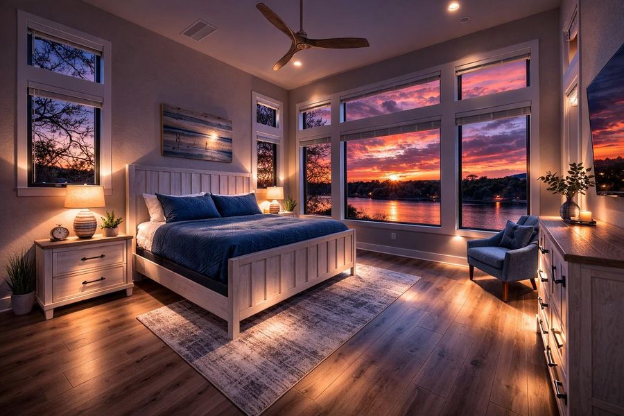 Stunning primary bedroom that is a must see.