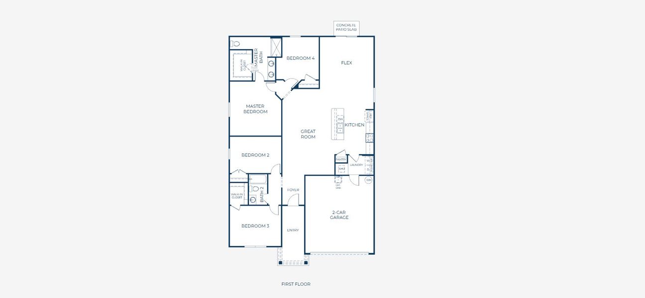 2D floor plan layout for the Maple by Maronda Homes in Woodland Ranch, Lake Wales, FL (Image 5).