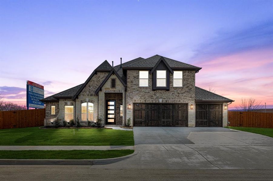 Front exterior of a new home in Triple Diamond Ranch, Mansfield, TX, highlighting curb appeal (Image 19).