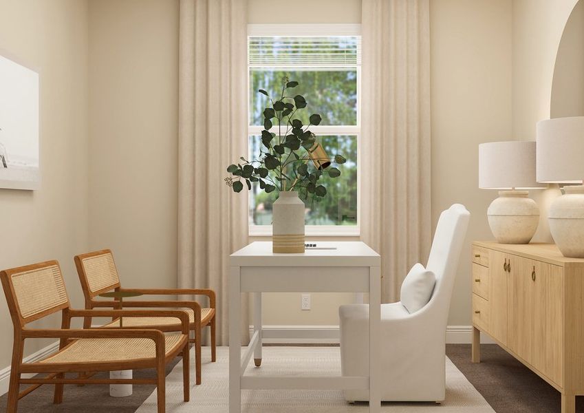 Turn a secondary bedroom into an office.