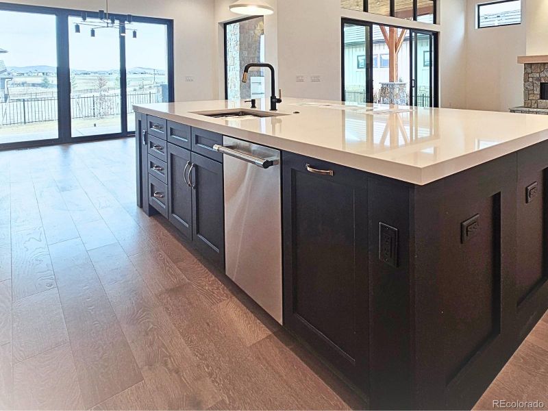 Kitchen station and custom italian stone
