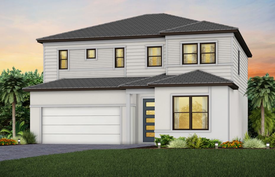 Representative exterior photo of a completed home built from the Imperial by Pulte Homes in Grandura, Sarasota, FL (Image 17). Representative exterior photo of a completed home built from the Imperial by Pulte Homes in Grandura, Sarasota, FL (Image 17).