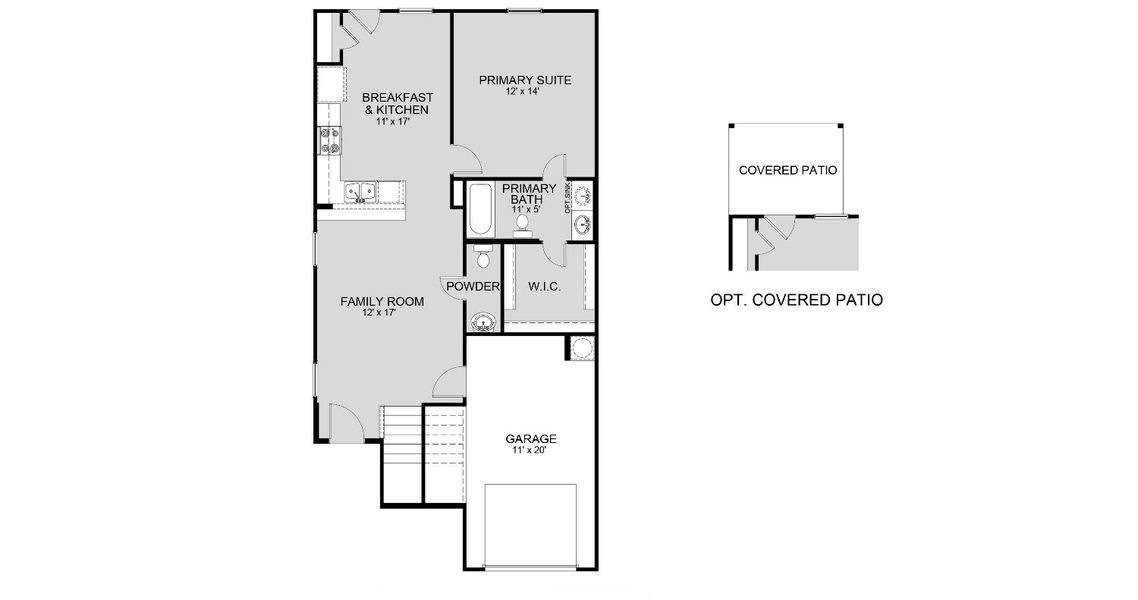 2D floor plan layout for the The Nottingham by Legend Homes in Townsend Reserve, Splendora, TX (Image 3).