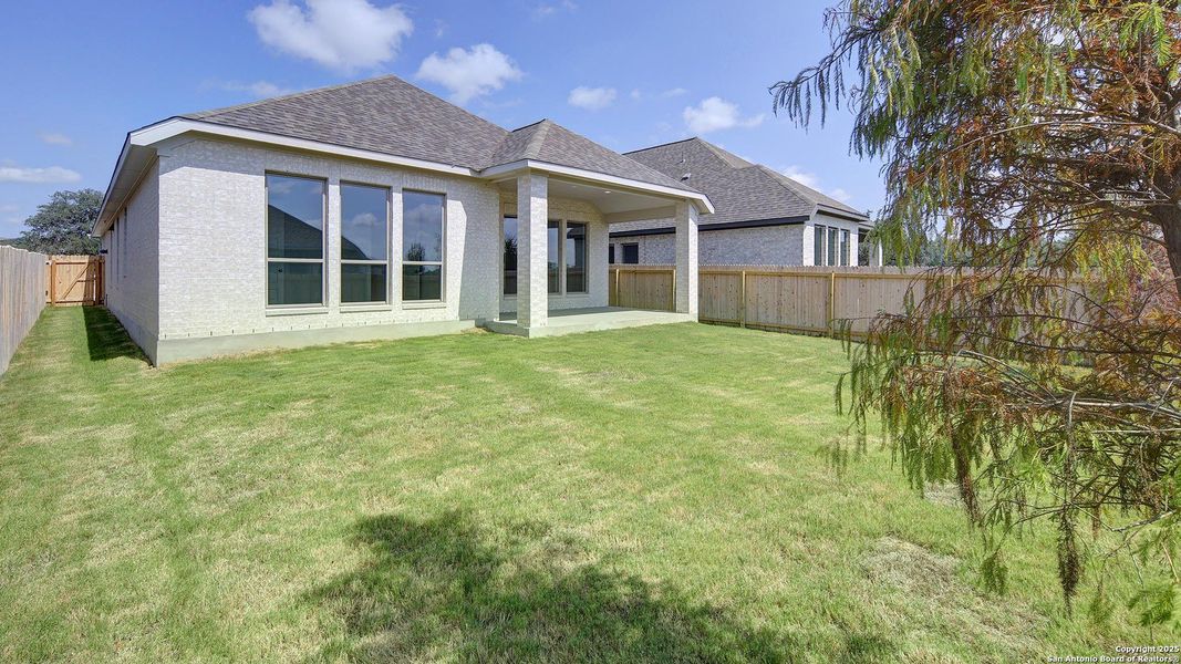 Front exterior of a new home in Kallison Ranch 45', San Antonio, TX, highlighting curb appeal (Image 22).