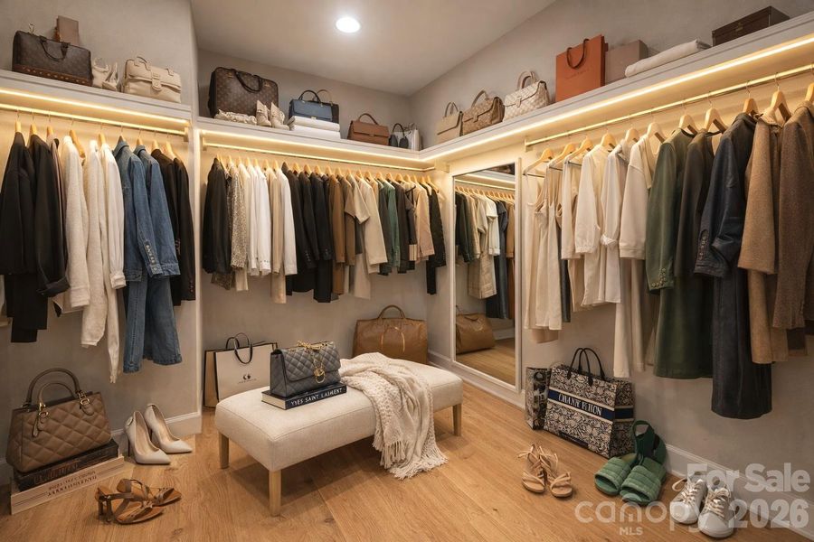 Huge main walk in closet. Lots of storage in home.