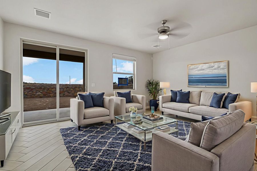 Furnished interior view inside a new home in Emerald Estates, Horizon City (Image 17). Furnished interior view inside a new home in Emerald Estates, Horizon City (Image 17).