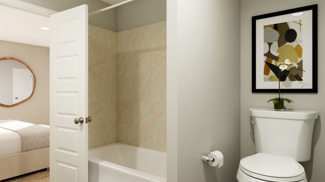 Representative furnished interior of a home built from the The Lazio - Walden On Lake Conroe by Legend Homes in Lake Conroe Area Homes, Montgomery (Image 24).