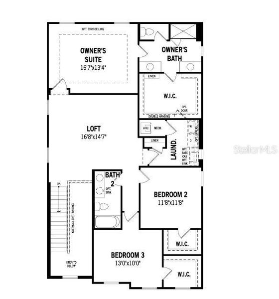 2D floor plan layout of this home in Crosswind Ranch, Parrish, FL (Image 3).