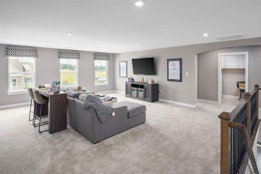 Representative furnished interior of a home built from the Versailles by Ryan Homes in Eagles Crest, Cornelia (Image 15).