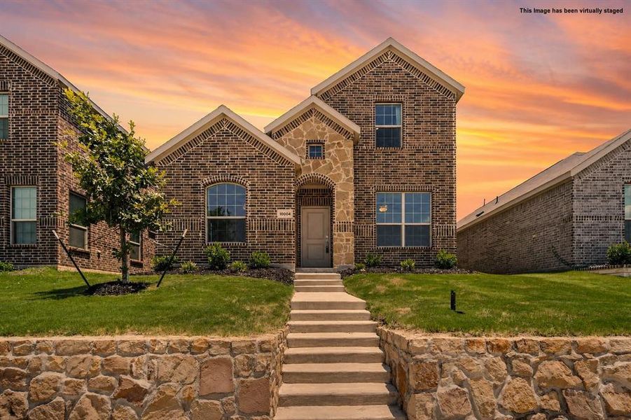 Front exterior of a new home in Northpointe, Fort Worth, TX, highlighting curb appeal (Image 1). Front exterior of a new home in Northpointe, Fort Worth, TX, highlighting curb appeal (Image 1).