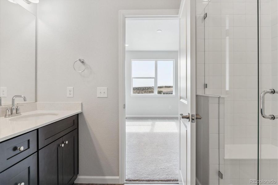 Furnished interior view inside a new home in Townhome Collection at Grand Vue at Interlocken, Broomfield (Image 6).